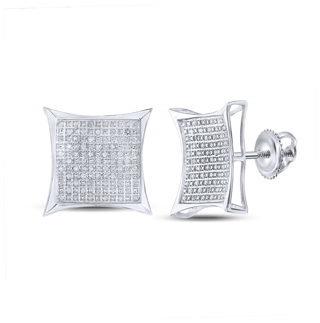 Sterling Silver 1/3ct Diamond Micro-pave Earring