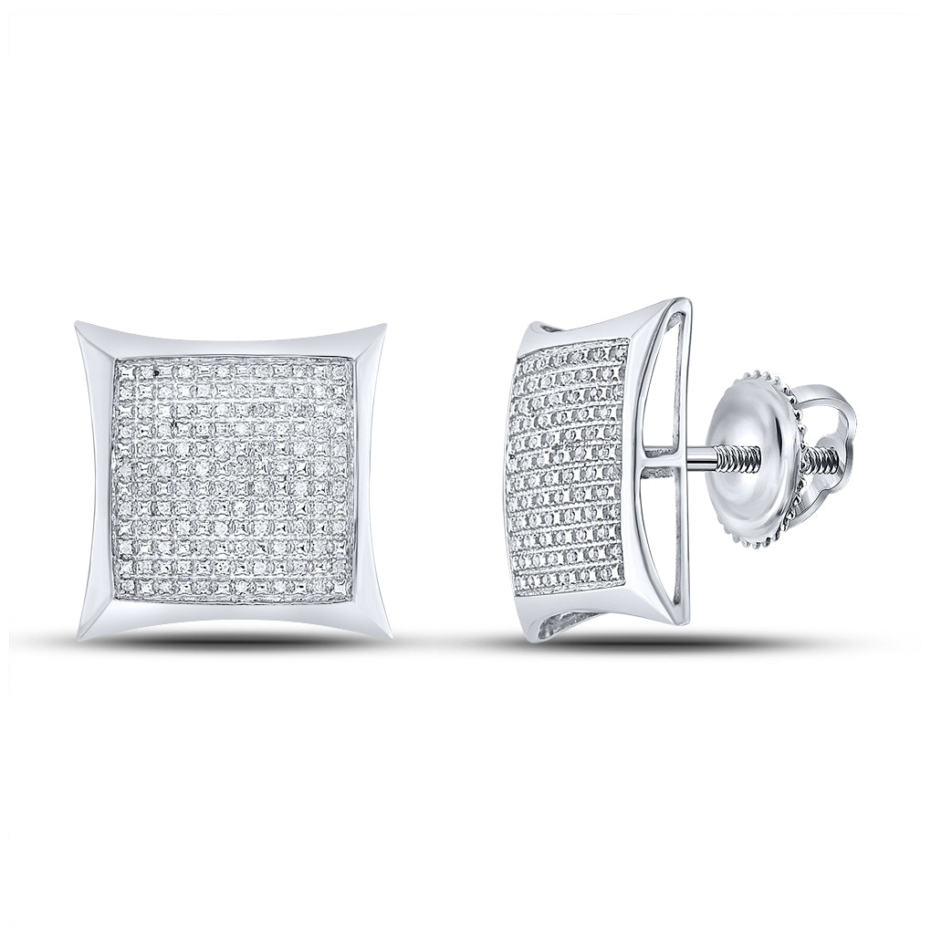 Sterling Silver 1/2ct Diamond Micro-pave Earring