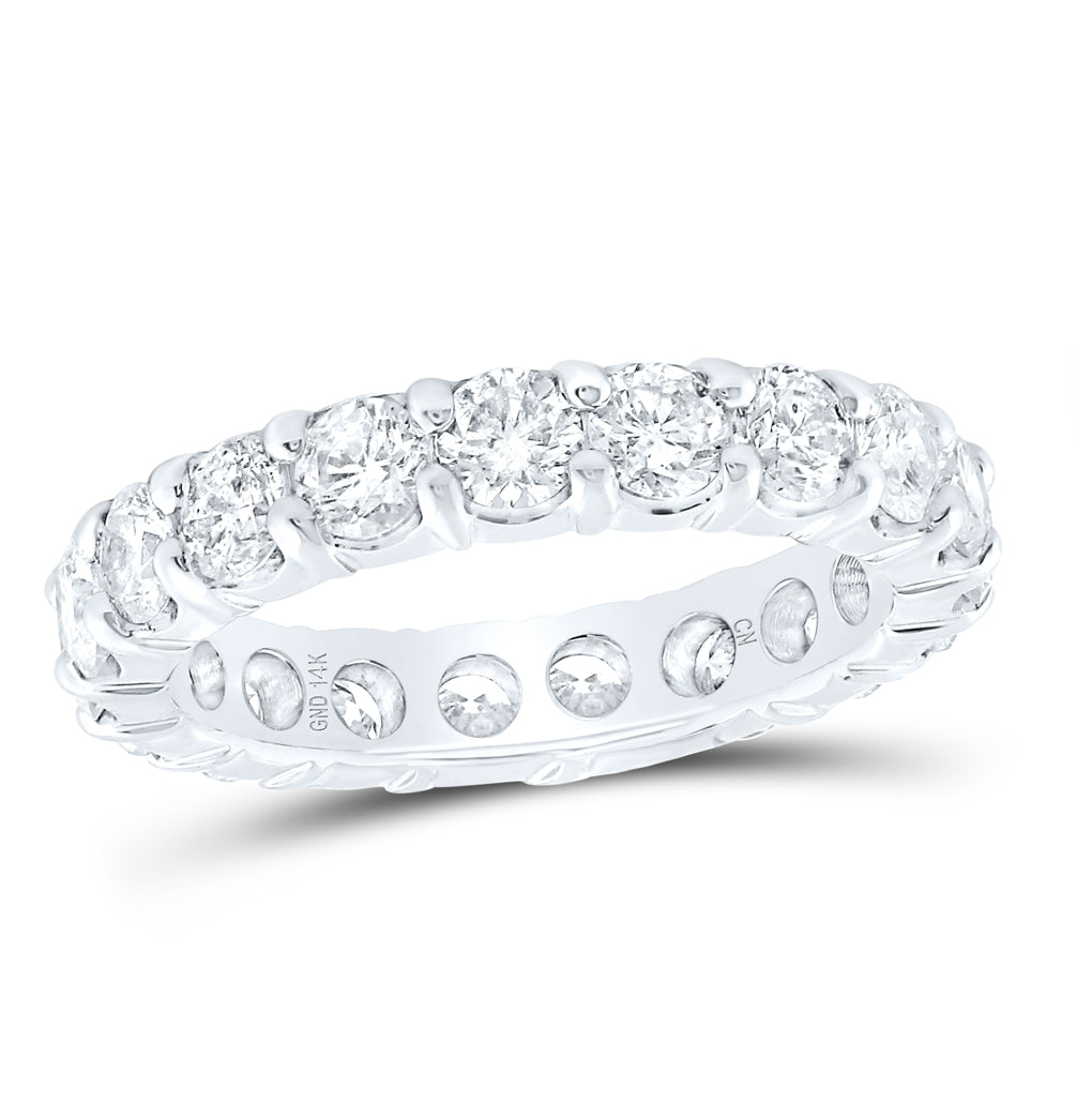 14kt White Gold Womens Round Diamond Eternity Wedding Anniversary Ring 3.00 Cttw