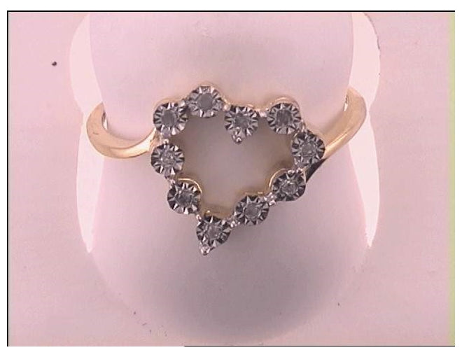 Sterling Silver 1/20ct Diamond Heart Ring
