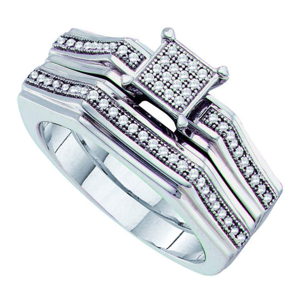10kt White Gold 1/4ct. Diamond Micro-pave Trio Set
