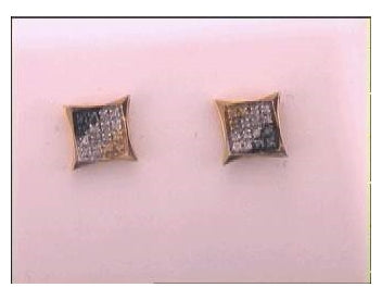 Sterling Silver 1/10ct Diamond P3 Blue Micro-pave Unisex Earring