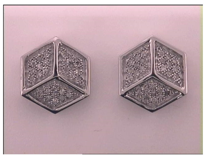 10kt White Gold 1/6ct Diamond Micro-pave Earring