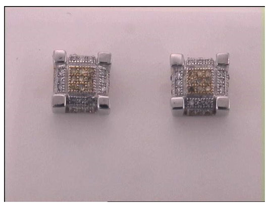 10kt White Gold 1/4ct Diamond Micro-pave Earrings