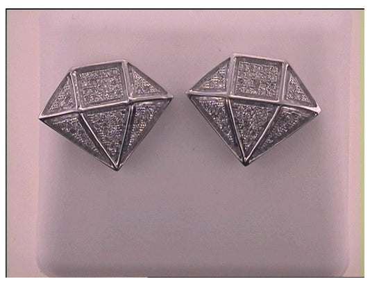 10kt White Gold 1/3ct. Diamond Micro-pave Mens Earring