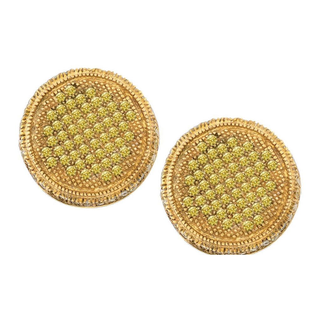 10kt Yellow Gold 3/4ctw Diamond Micro-pave Earrings