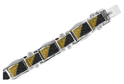 Sterling Silver 2 7/8ctw Micro Pave Dia Yellow. Bracelet