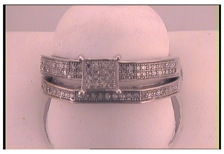 10kt White Gold 1/4ct Diamond Fashion Bridal Set