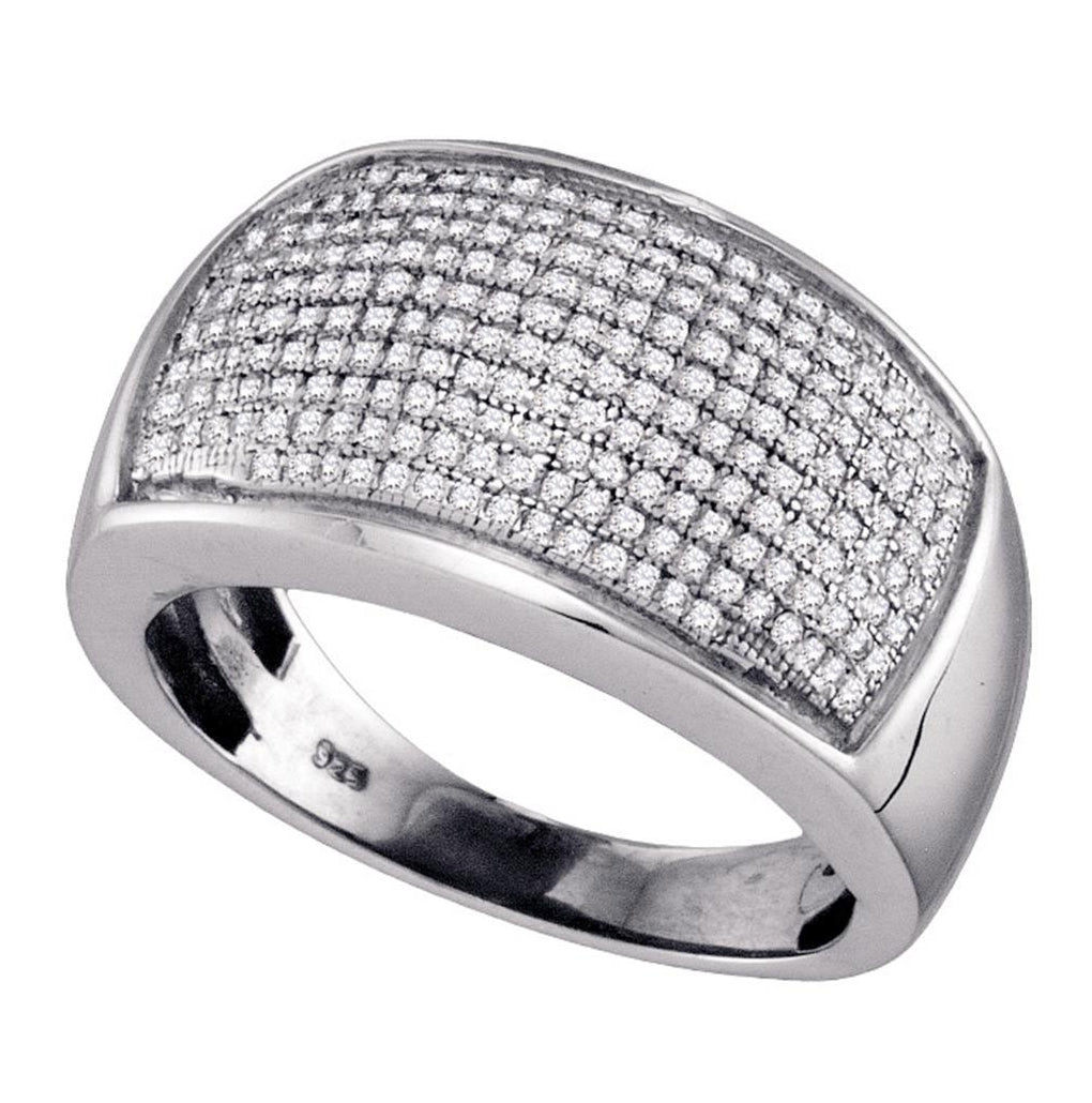 Sterling Silver 1/2ct Diamond Micro-pave Band