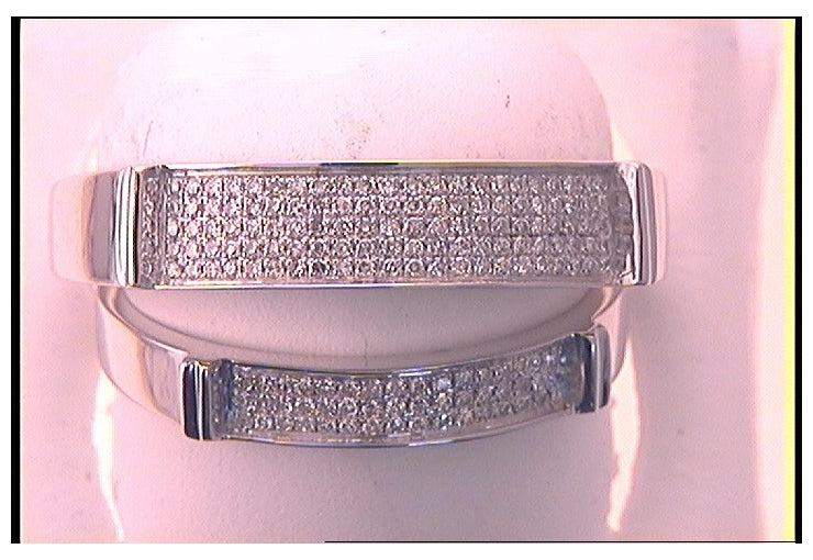 10kt White Gold 1/3ct Diamond Micro-pave Duo Set