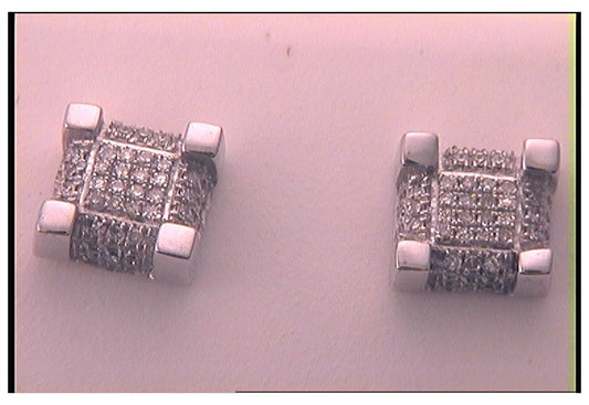 10kt White Gold 1/4ct Diamond Micr-pave Earrings