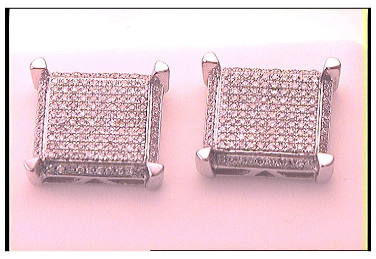 10kt White Gold 1/2ct. Diamond Micro-pave Earrings