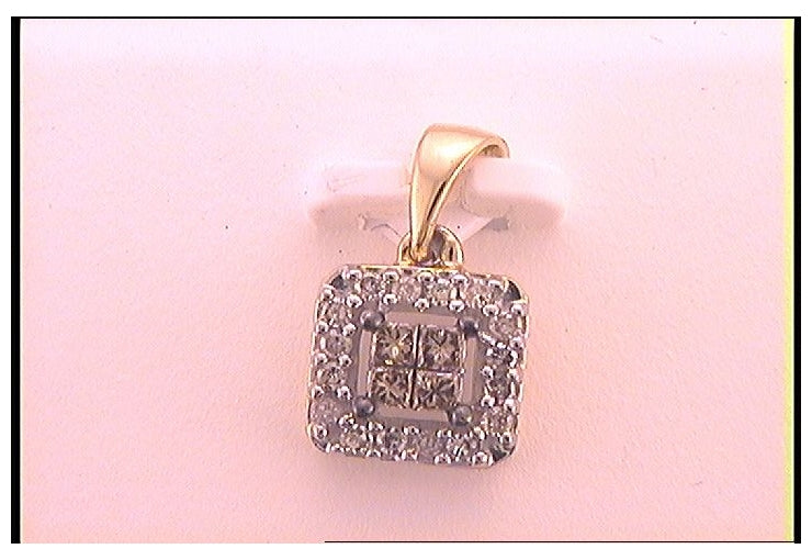10kt Yellow Gold 1/4ct Diamond Fashion Pendant