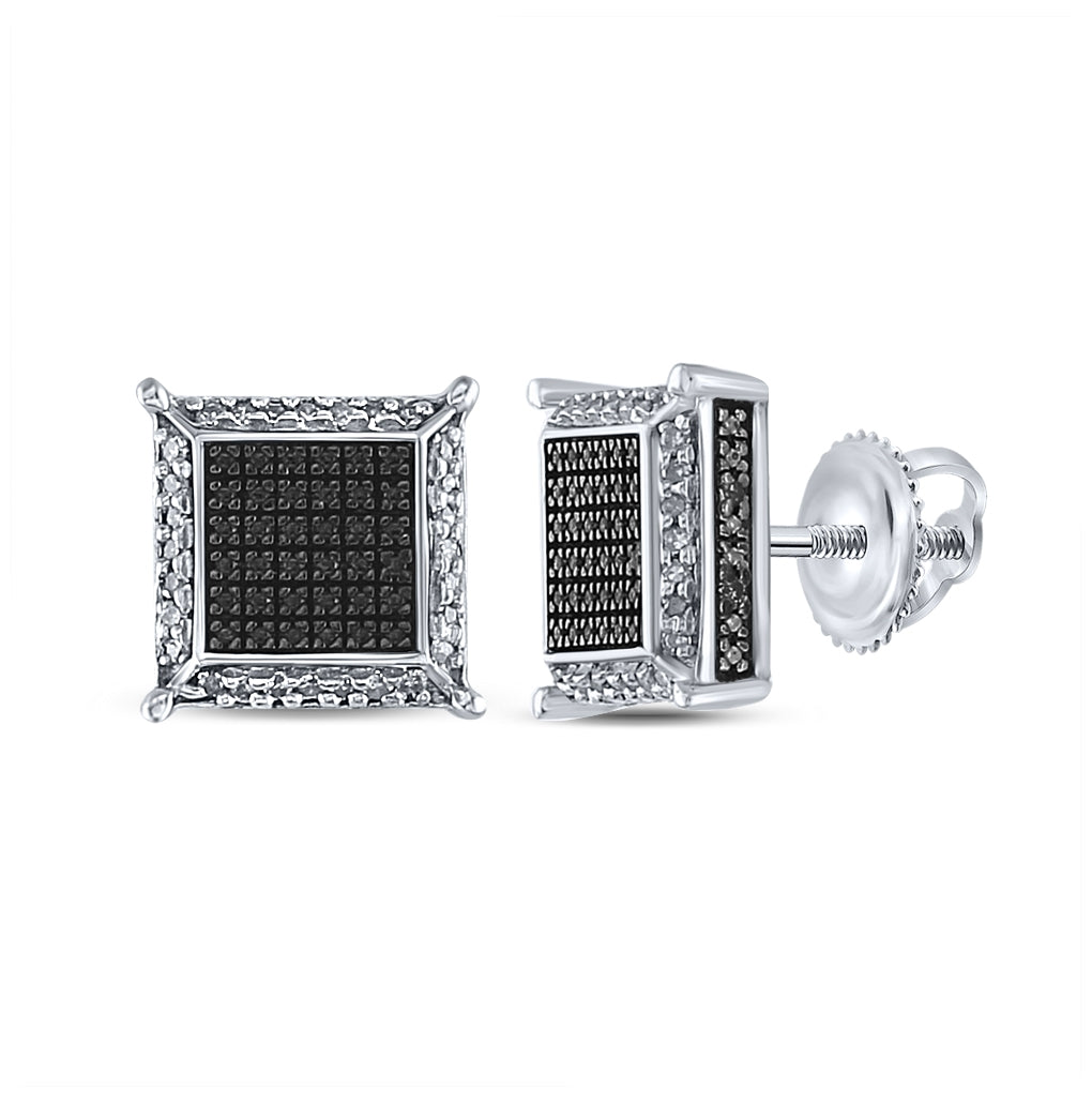 Sterling Silver 1/8ct. Diamond Micro-pave Earrings