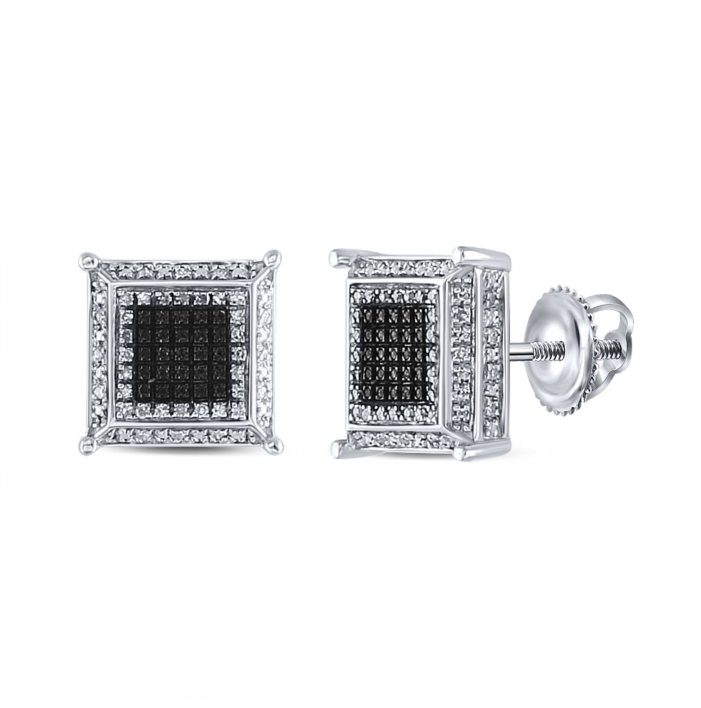 Sterling Silver 1/6ct Diamond Micro-pave Earrings