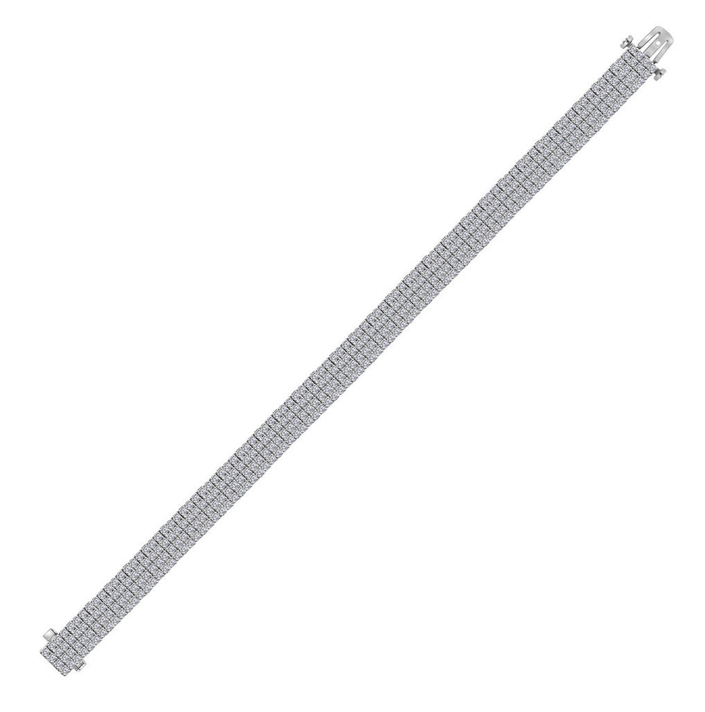 14kt White Gold Mens Round Diamond Fashion Bracelet 9-1/2 Cttw