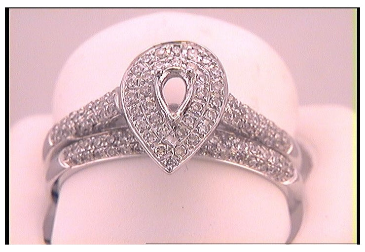 14kt White Gold 1/2ctw Diamond Semi-mount Bridal Set