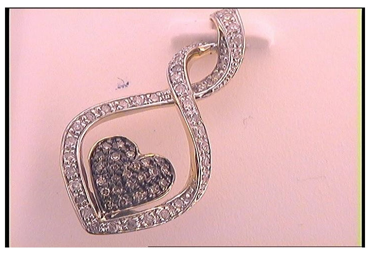 10kt Yellow Gold 1/4ctw Diamond Brown Pendant