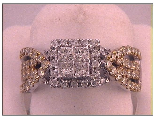 14kt Yellow Gold 1 3/8ctw Diamond Invisible Bridal Ring