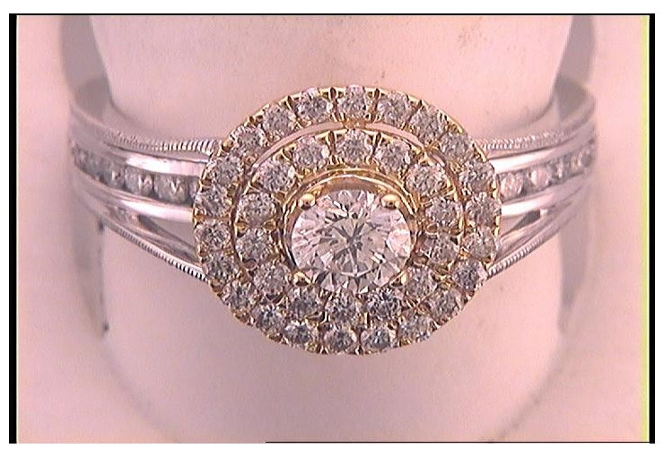 14kt Two-tone Gold 1 Cttw Diamond 1/3ct-crd Bridal Ring