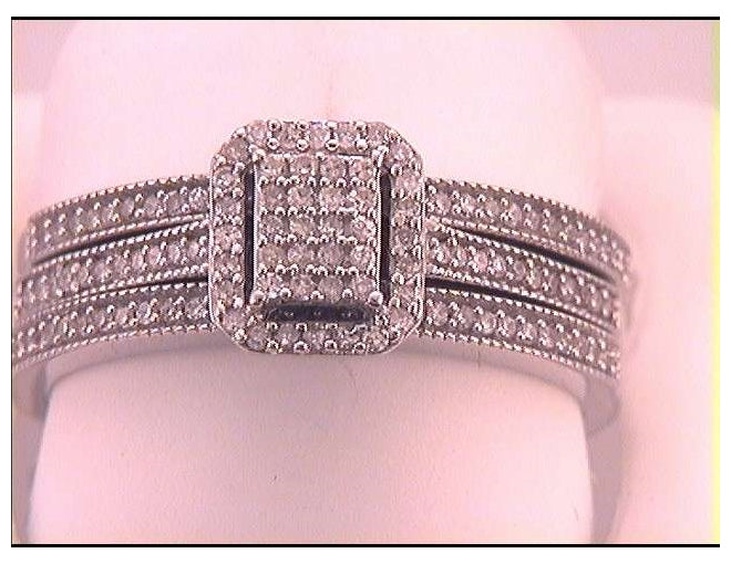 10kt White Gold 1/3ctw Diamond Micro-pave Bridal Set