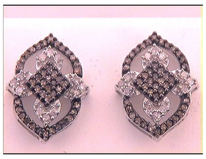 Sterling Silver 1/2ct Diamond Brown Earring