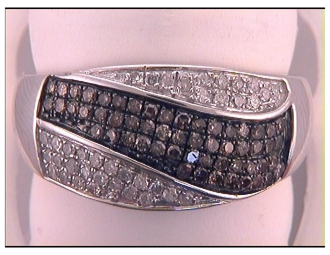 Sterling Silver 1/2ct Diamond Fashion Brown Ring