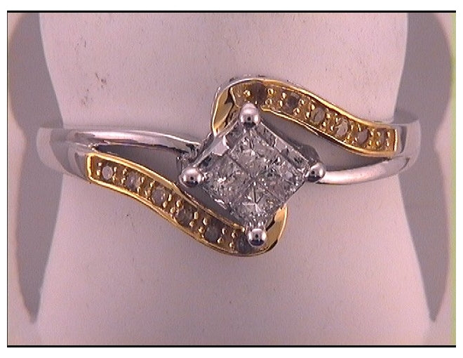 10kt White Gold 1/4ctw Diamond Gift Yellow Ring