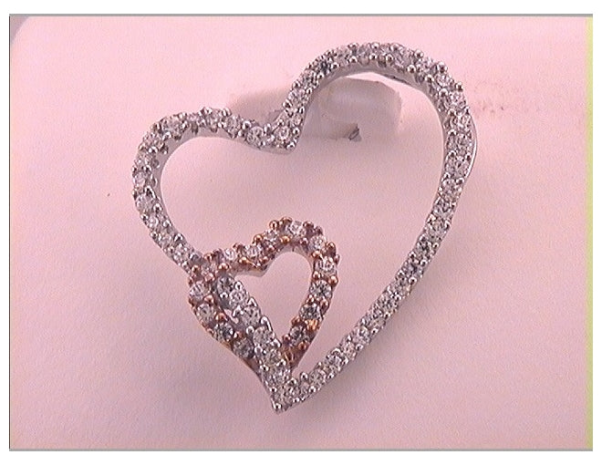 10kt White Gold 1/3ctw Diamond Ana M Heart Pendant