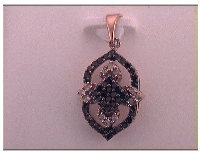 10kt Rose Gold 1/3ctw Diamond Fashion Red Pendant