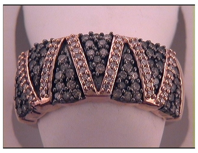 10kt Rose Gold 3/4ctw Diamond Brown Ring