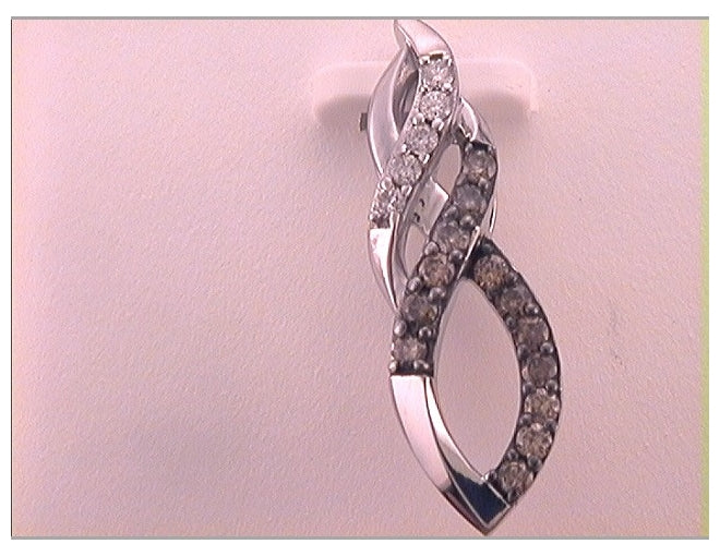 10kt White Gold 1/4ctw Diamond Cn Natural Brown Pendant