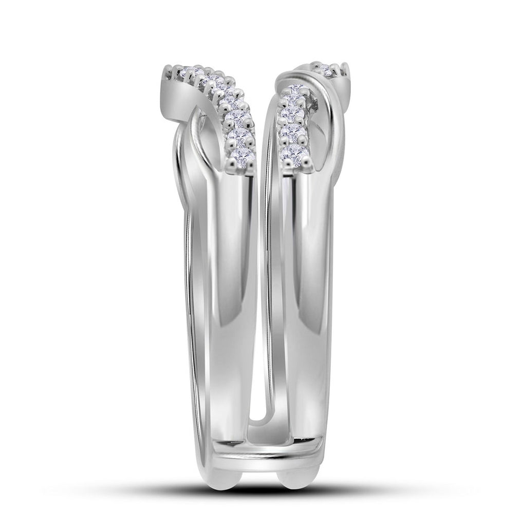 10K White Gold Womens Round Diamond Solitaire Enhancer Wedding Band 1/4 Cttw, Womens Size: 5-10