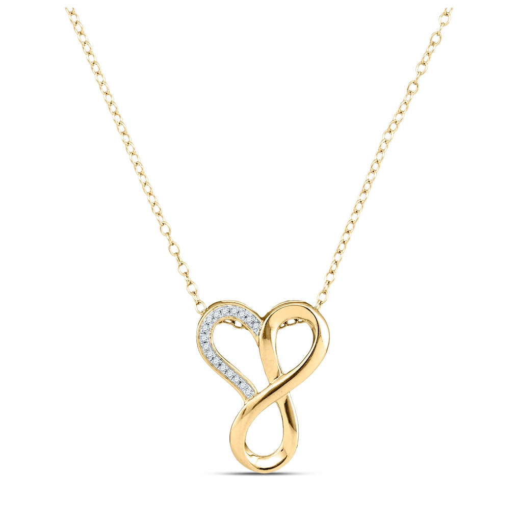 10kt Yellow Gold 1/20ctw Diamond Heart Necklace