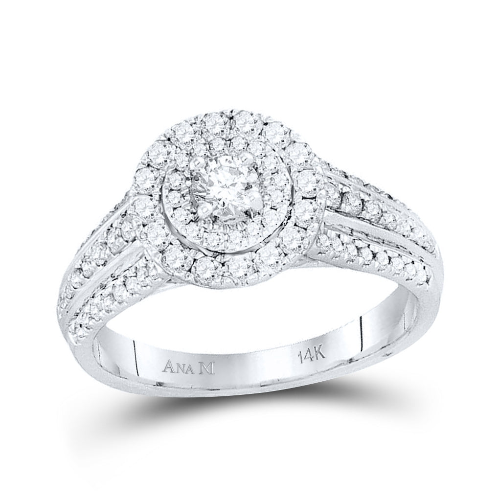 14K White Gold Round Dia. Solitaire Wedding Engagement Ring 1ctw, Women's Size: 5-10