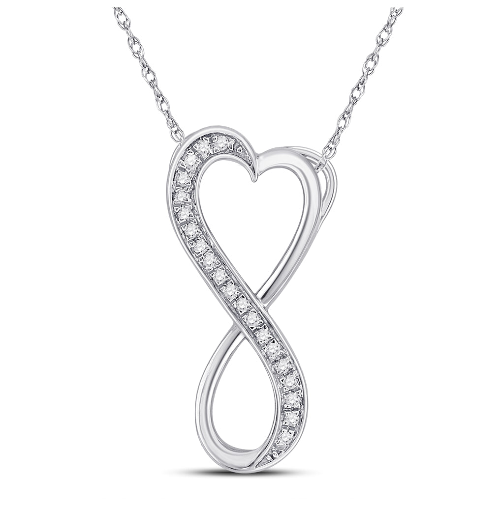 10kt White Gold 1/10ctw Diamond Fashion Necklace