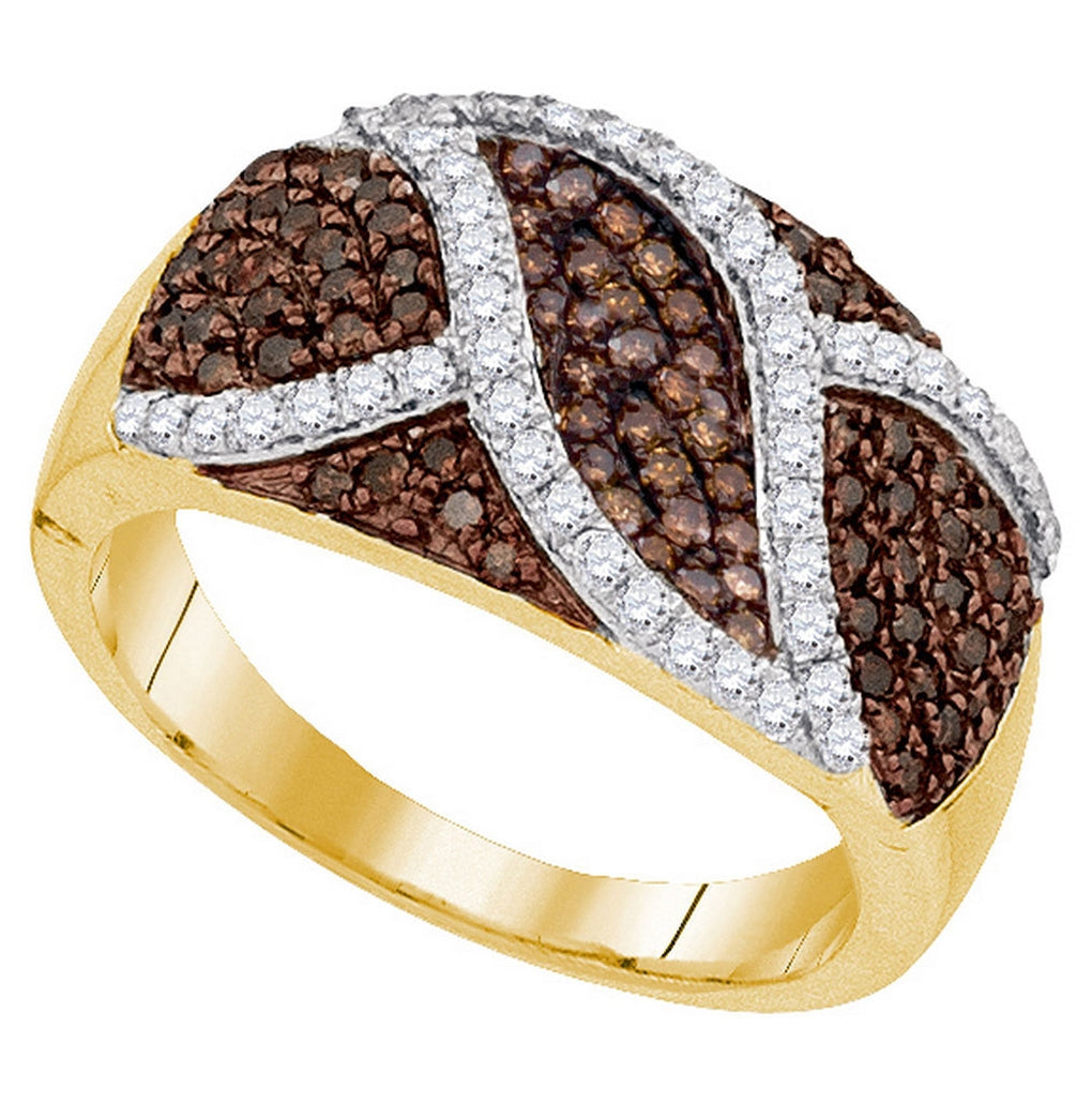 10kt Yellow Gold 3/4ctw Diamond Brown Ring