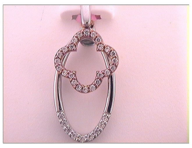 10kt Two-tone Gold 1/6ctw Diamond Fashion Pendant