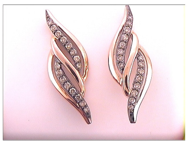 10kt Rose Gold 1/3ctw Diamond Fashion Earring