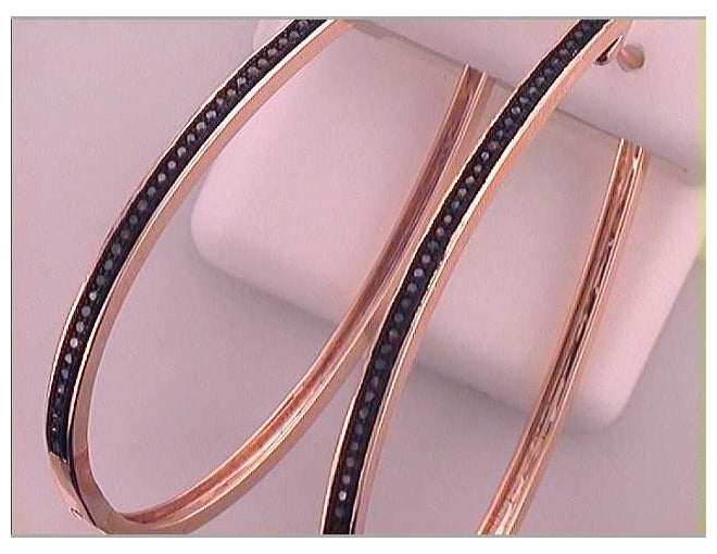 10kt Rose Gold 1/3ctw Diamond Gift Red Hoops Earring