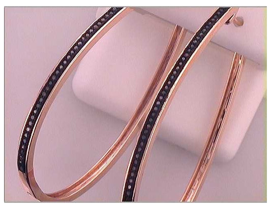 10kt Rose Gold 1/3ctw Diamond Gift Red Hoops Earring