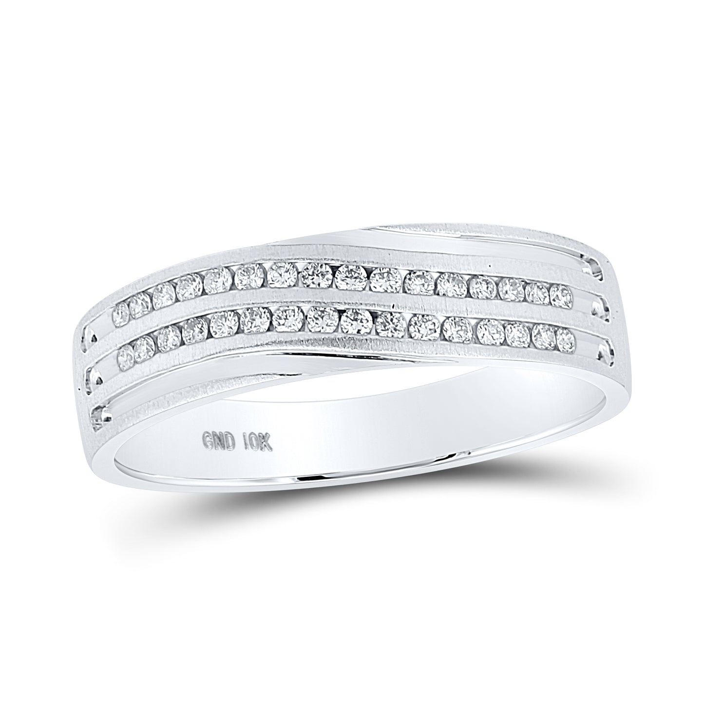 10K Yellow Or White Gold Mens Round Diamond Wedding Band Ring 1/4 Cttw, Mens Size: 7-13