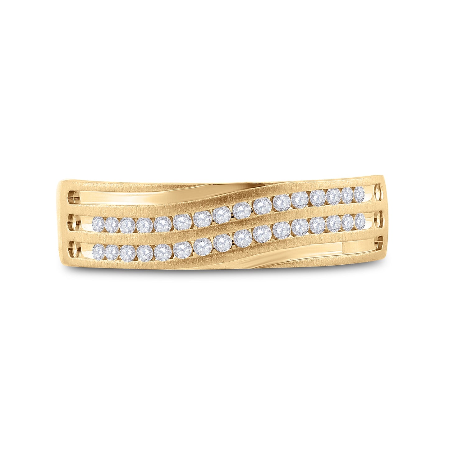 10K Yellow Or White Gold Mens Round Diamond Wedding Band Ring 1/4 Cttw, Mens Size: 7-13