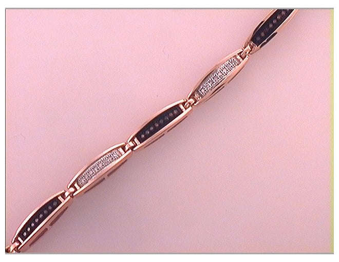 10kt Rose Gold 1/3ctw Diamond Red Bracelet