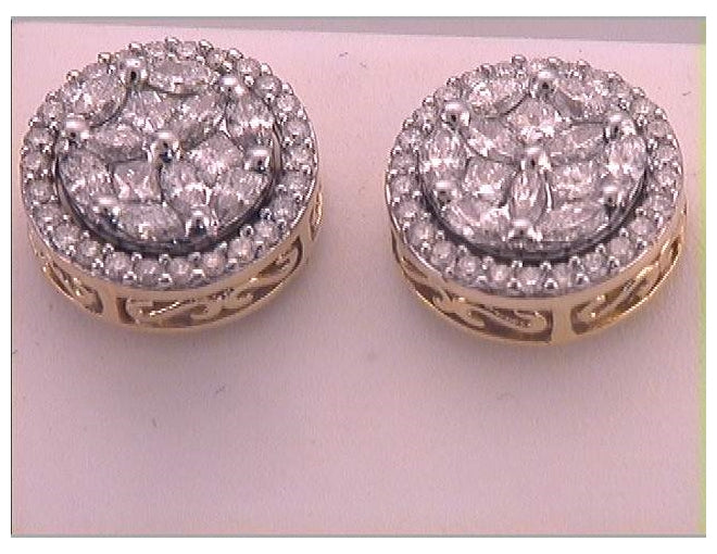 14kt Yellow Gold 1 1/2ctw Diamond Fashion Earring