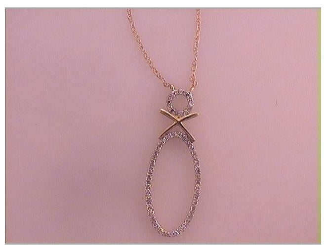 10kt Yellow Gold 1/6ctw Diamond Fashion Necklace