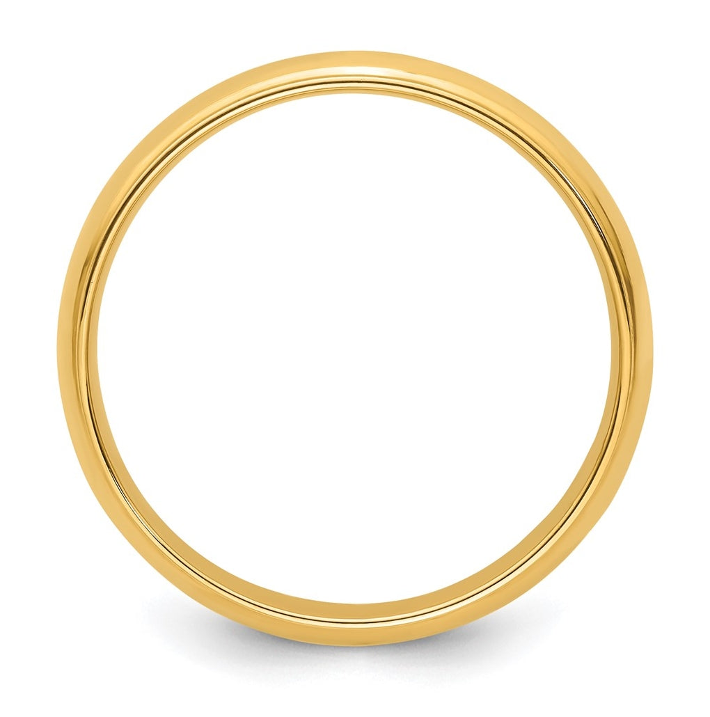 14k Yellow Or White Gold Half Round with Edge Wedding Band