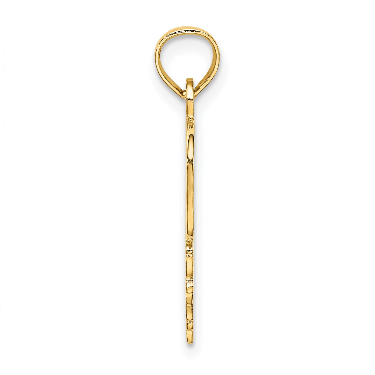 14K Yellow Gold DADDYS GIRL Heart Pendant