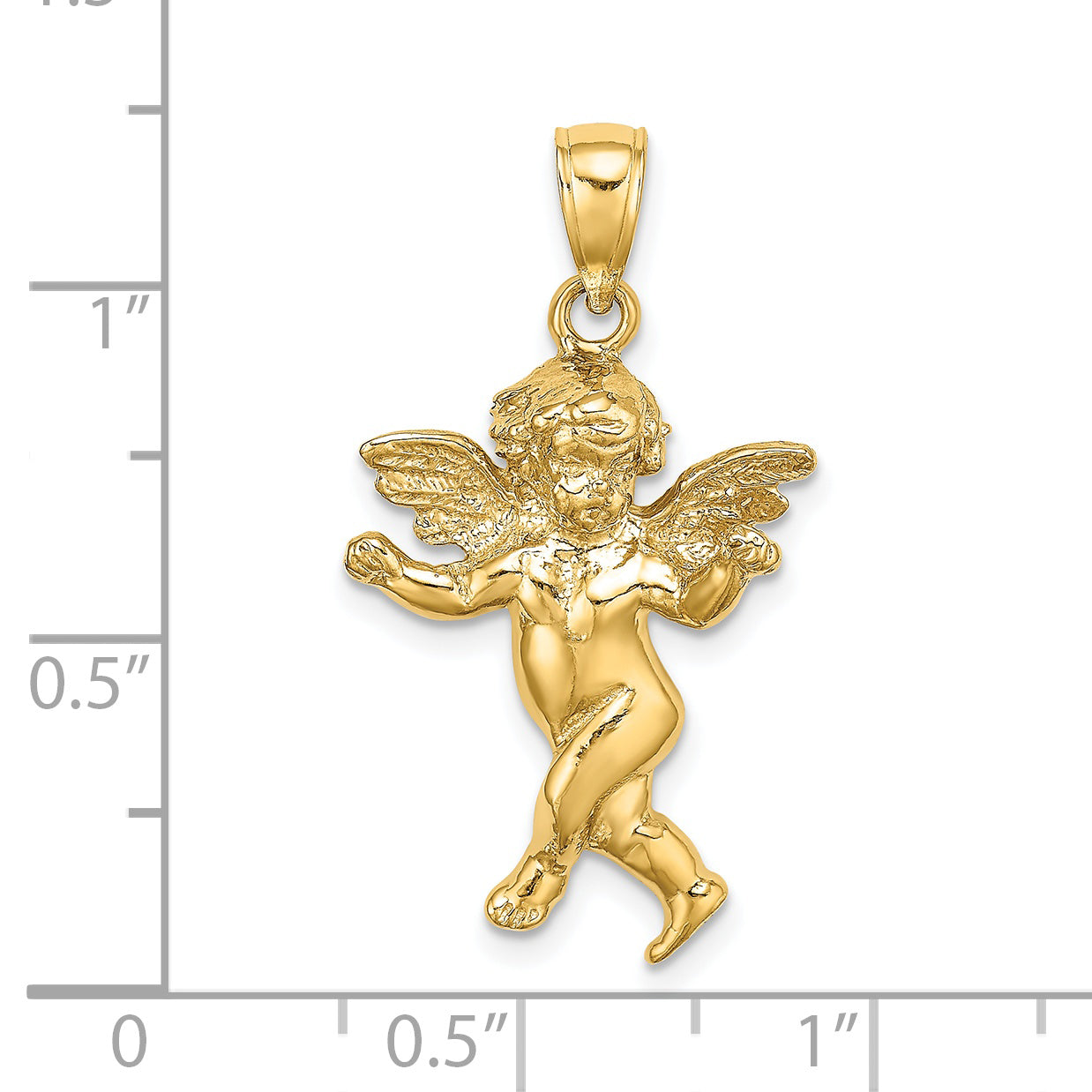 14K Yellow Gold Guardian Angel Walking Charm