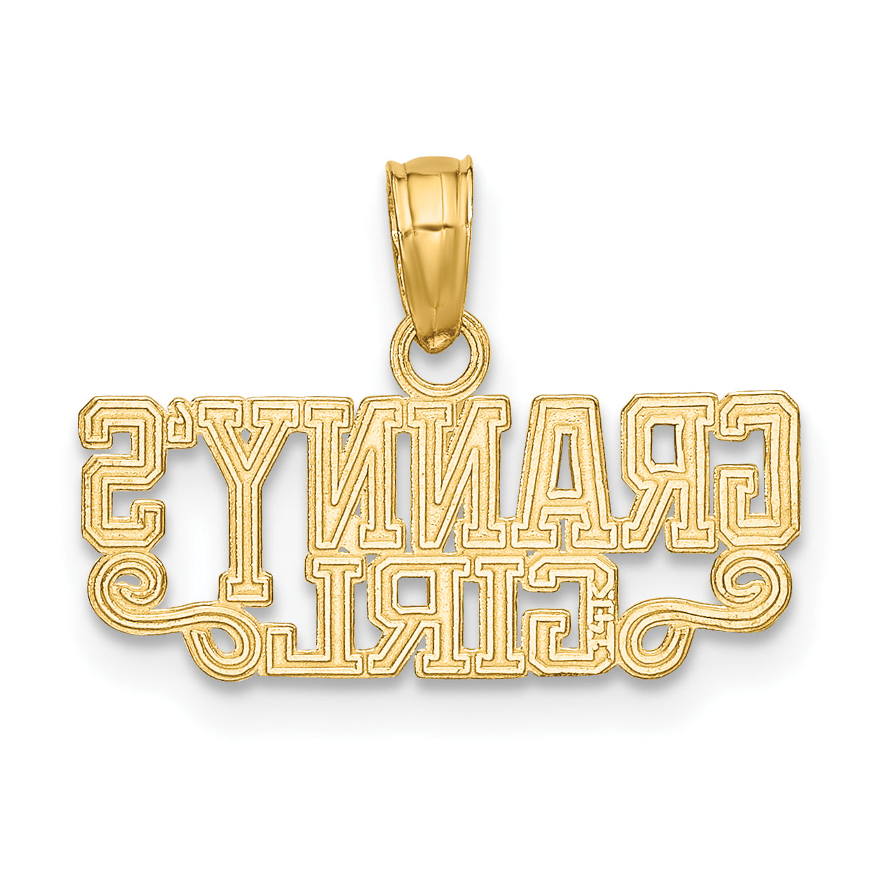 14K Yellow Gold Polished GRANNY'S GIRL Charm